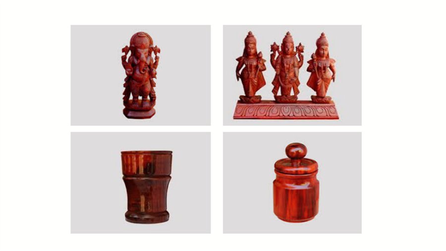 Red sandalwood product visual from the supplied presentation