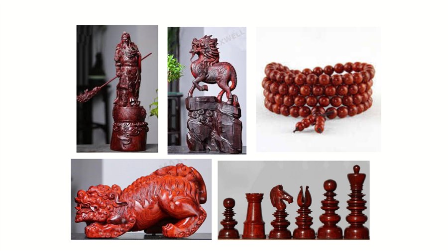 Red sandalwood product visual from the supplied presentation